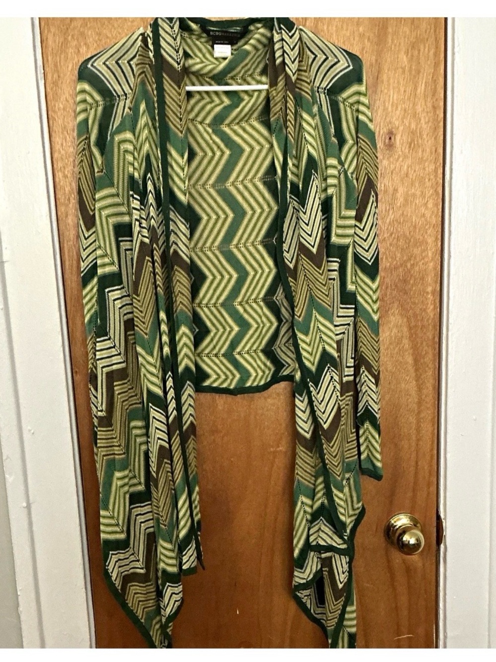 Green Chevron Draped Throw - Home Accents